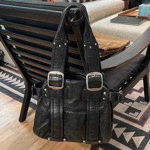 Sabina New York Black Leather Satchel